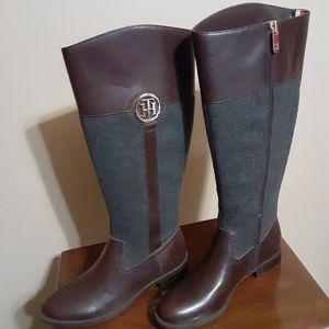 Tommy Hilfiger Leather/Wool Twilexis Equestrian/Riding Boot
